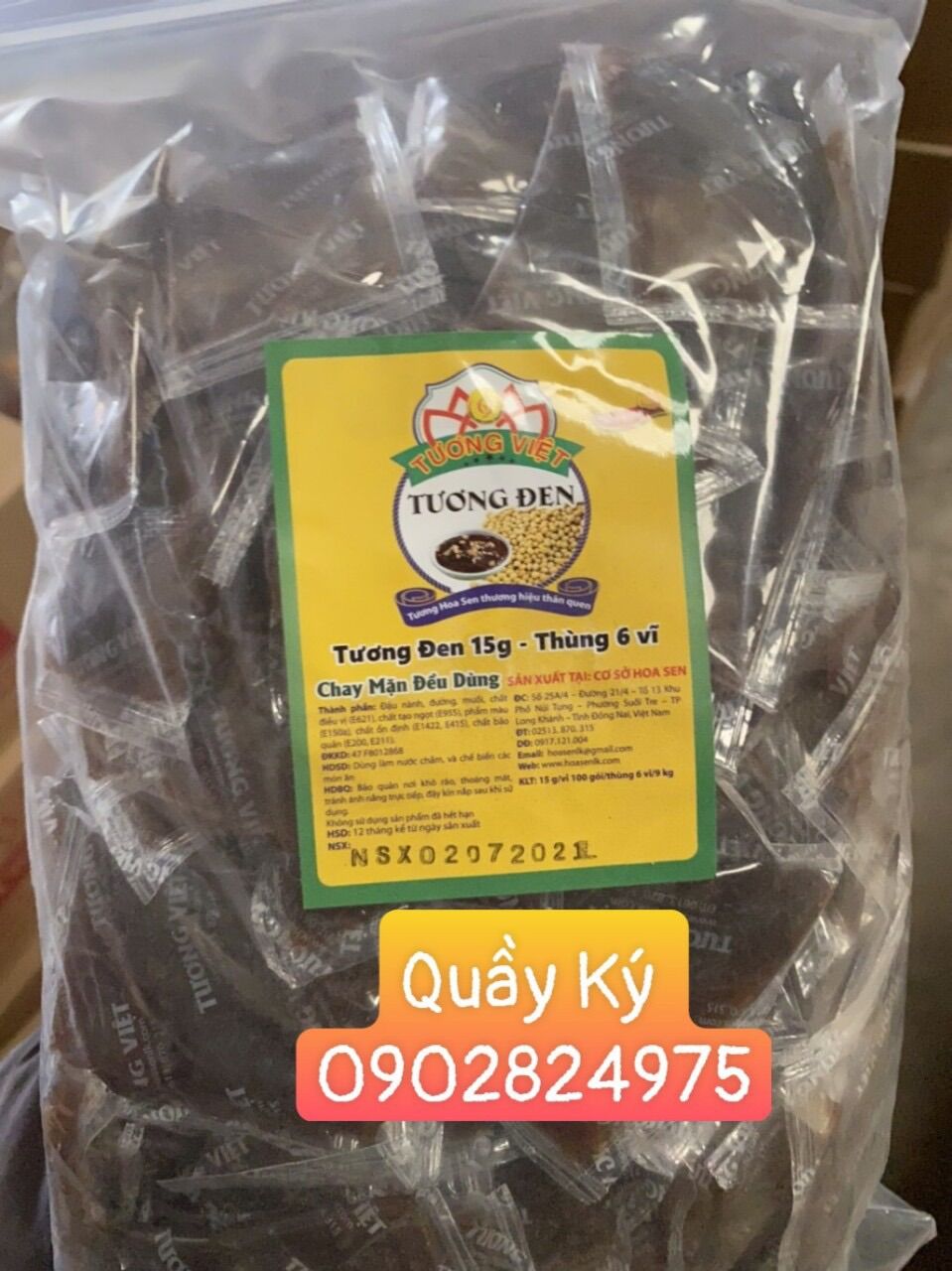 Tương đen gói Tương Việt Hoa Sen 15gr/gói thùng 600/gói