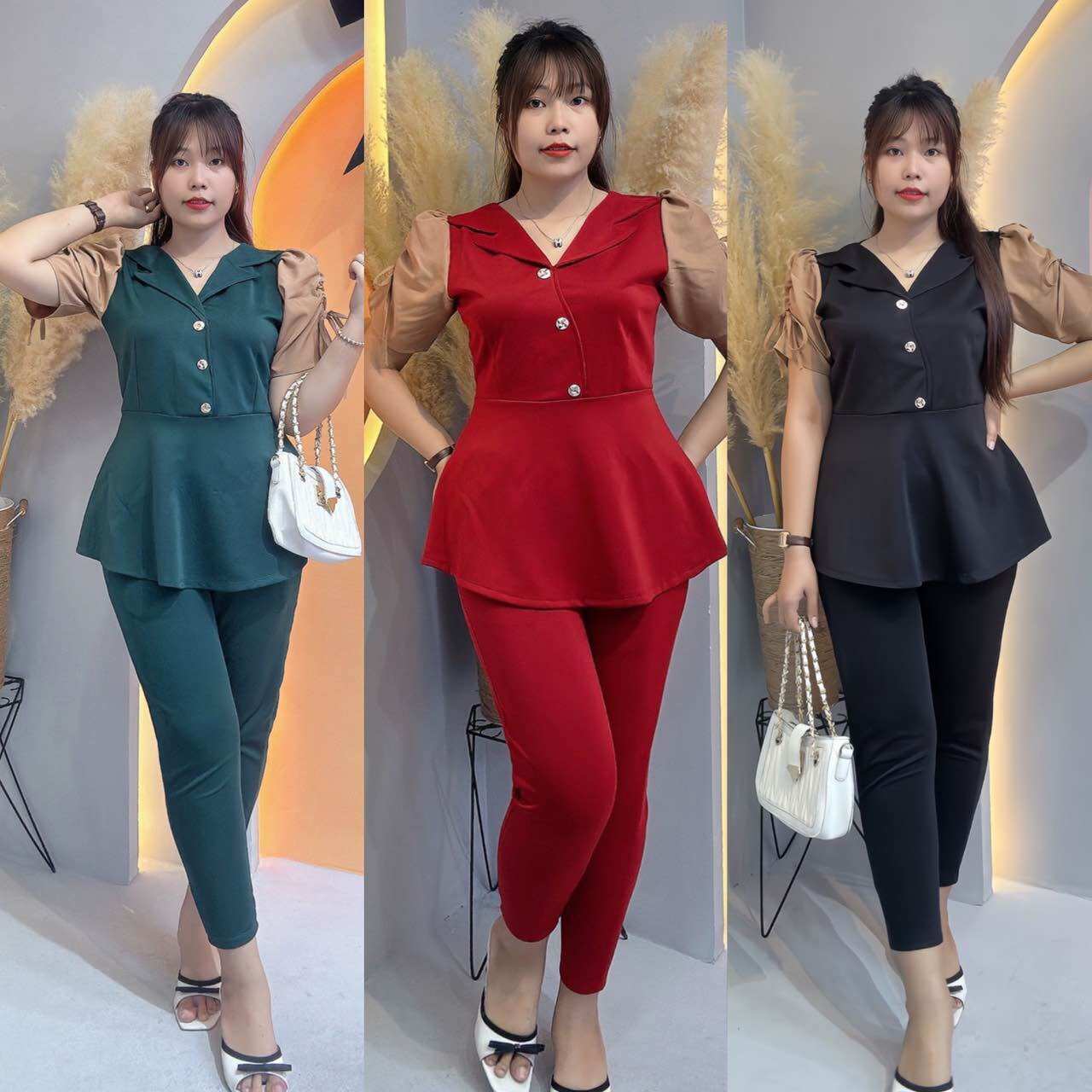 Sét bộ Vest Nút kiểu Bigsize Nữ 67kg đến 95kg