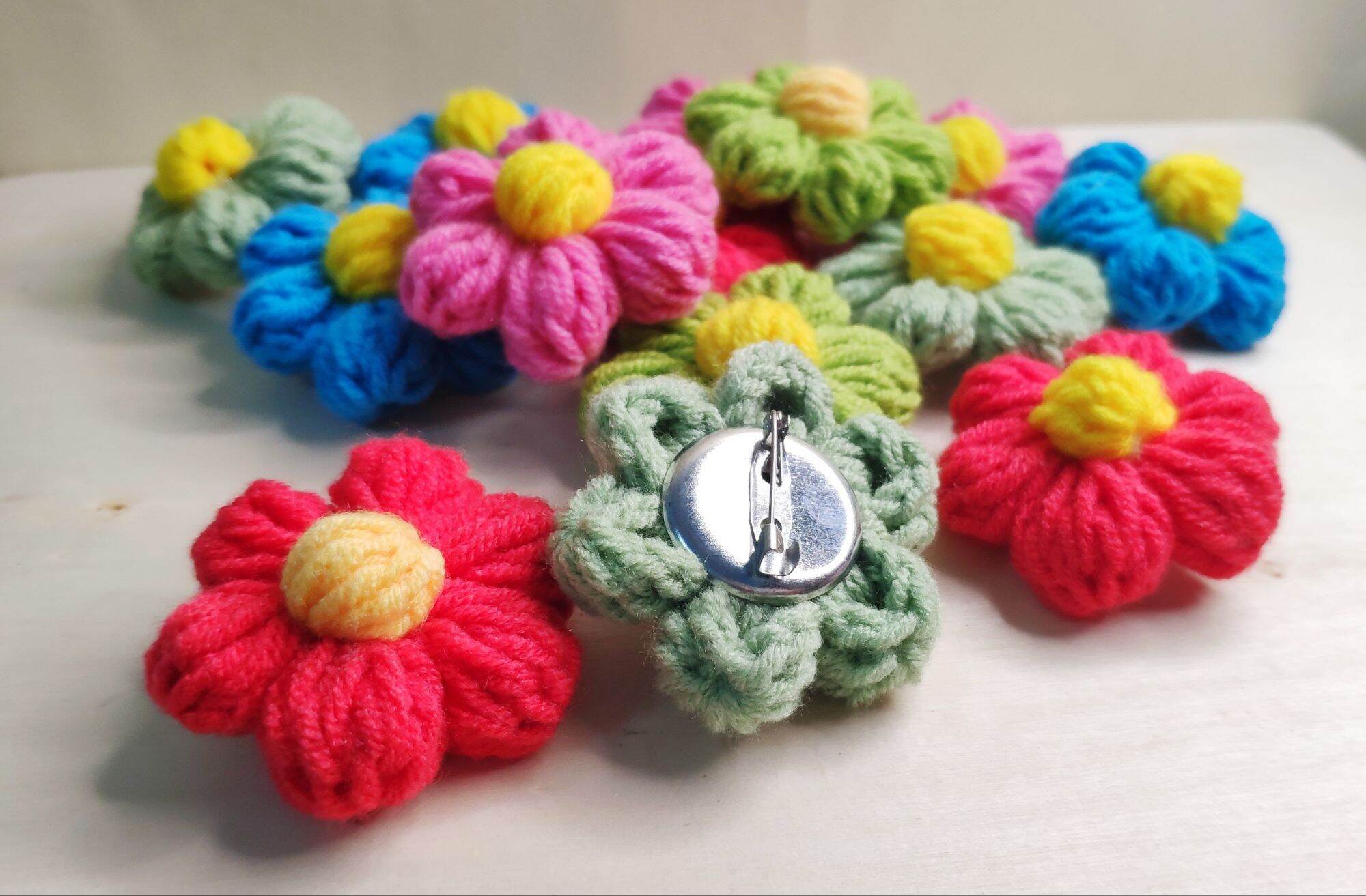 Pin cài áo/túi xách Hoa Len handmade