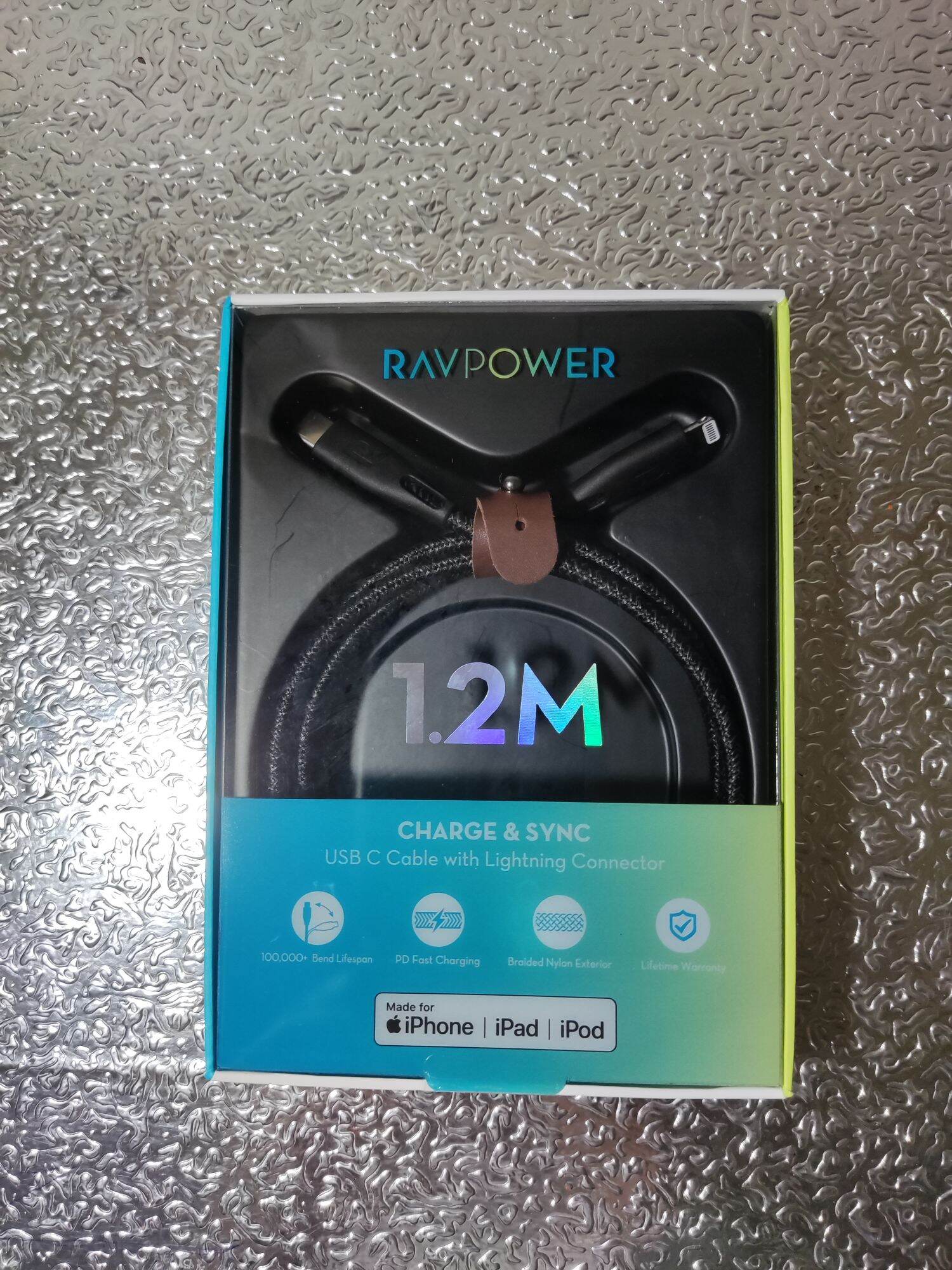 Mfi ravpower 1.2m type c to lightning