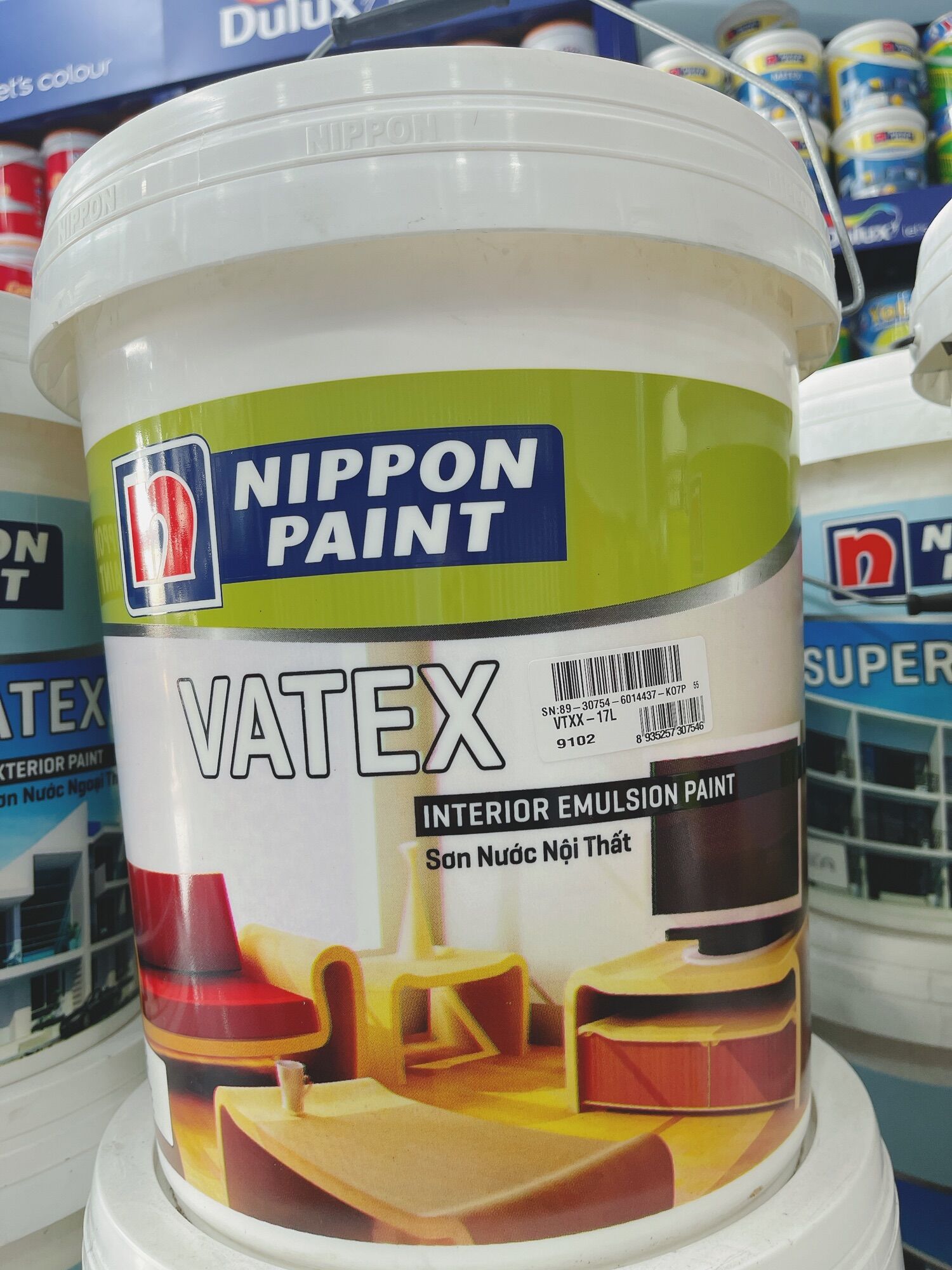 Sơn Nippon Trắng trong nhà 4.8kg hàng chính hãng Nhật bản