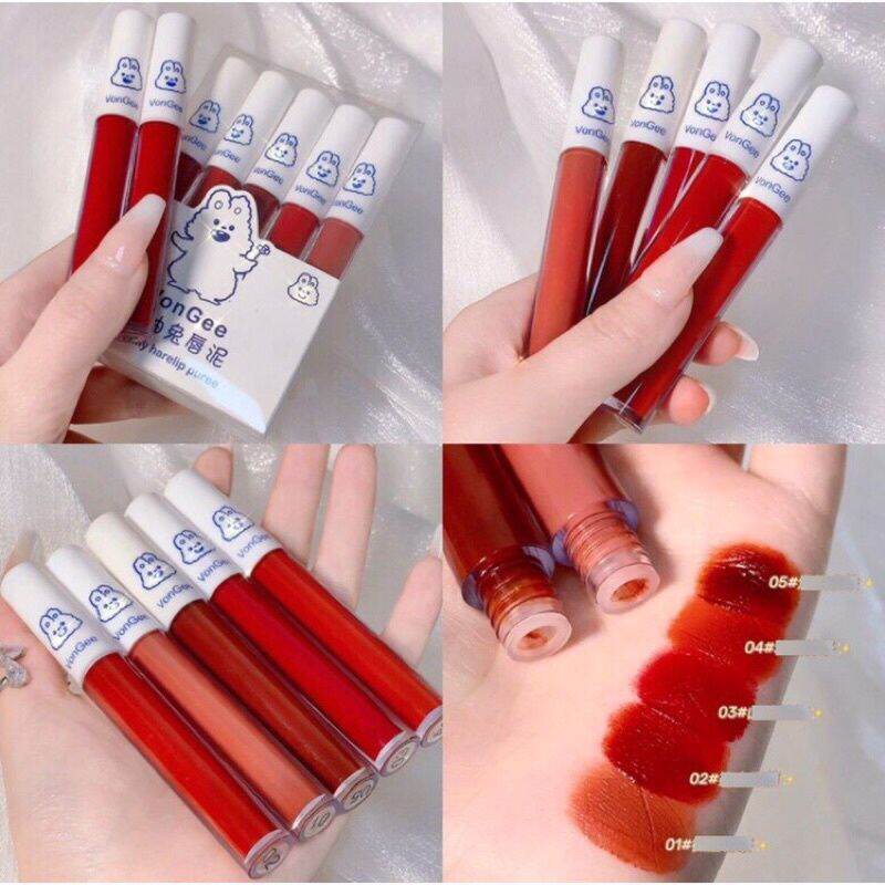 Set 5 cây son kem lì Vongee thỏ trắng