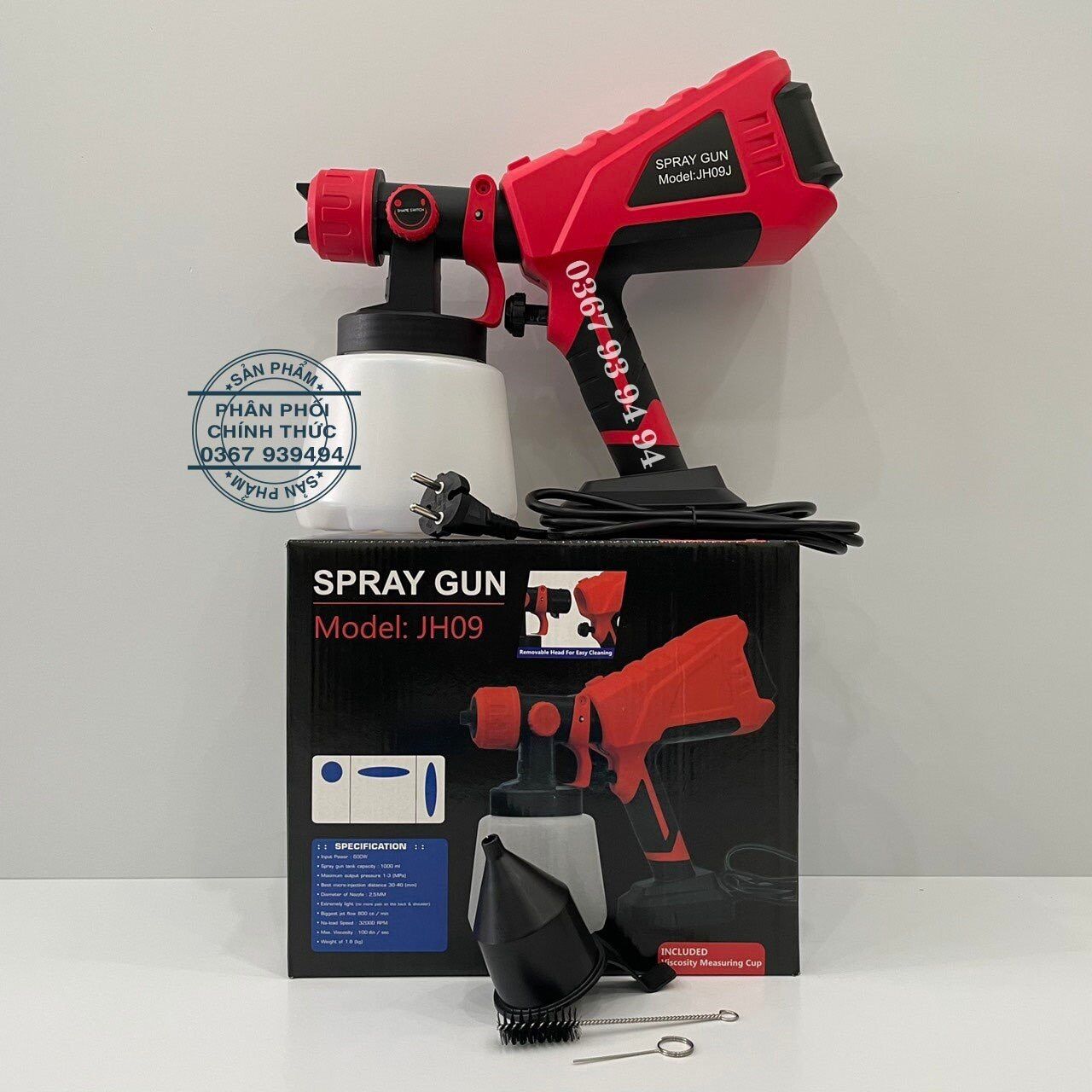 Máy phun sơn cầm tay spray - jh09 - dùng điện 220v - công suất 600w - có điều chỉnh