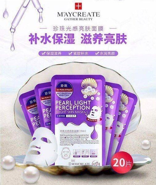 [HCM]Mặt Nạ Dưỡng Trắng HA Pearl Light Perception Bright Skin Mask.(  1 hộp 20 miếng)