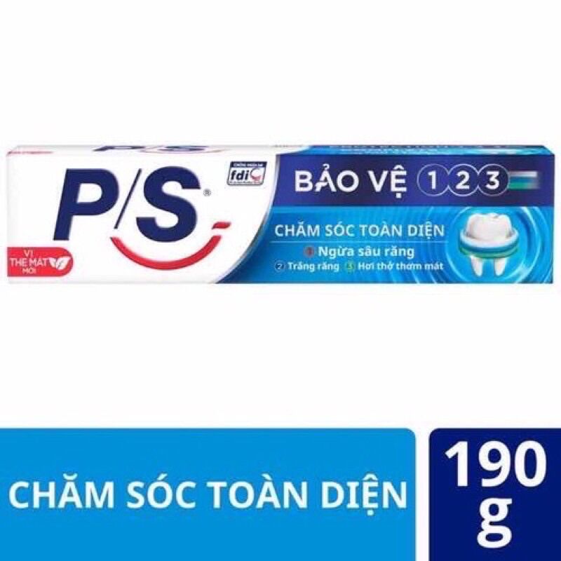 Kem đánh răng p/s bảo vệ toàn diện 123 180g than hoạt tính180g