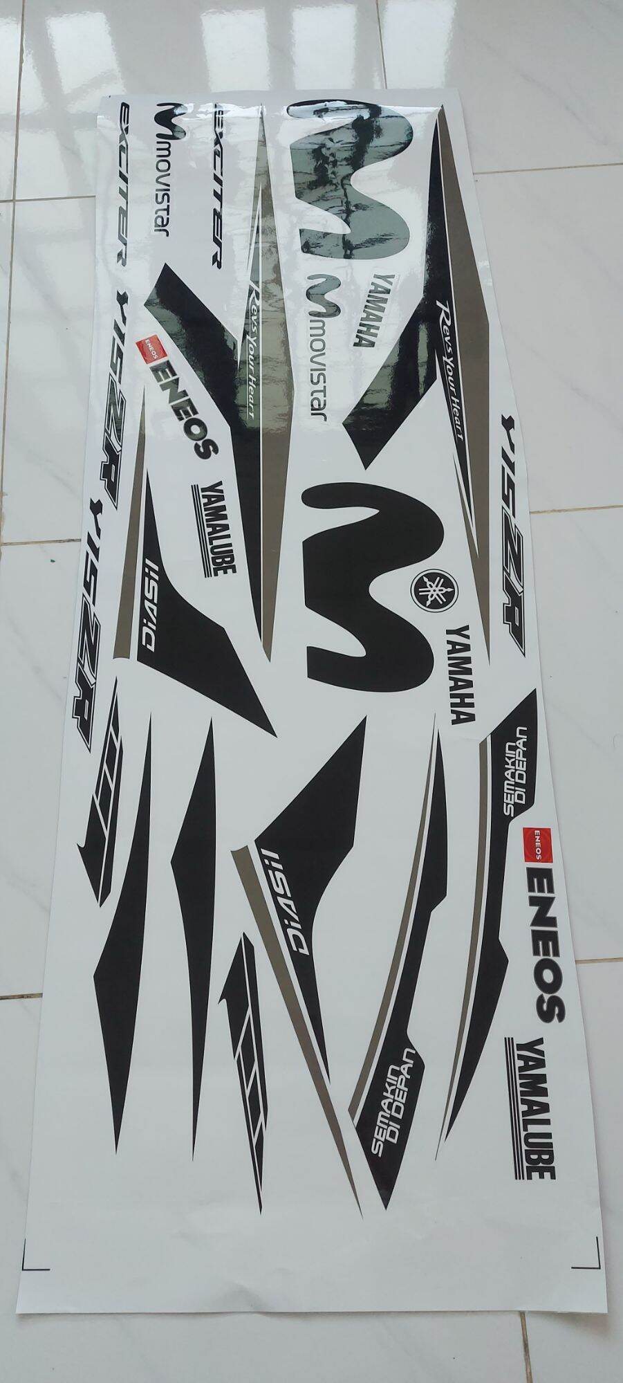 tem rời exciter 150 trắng phối đen movitar - decal ruby