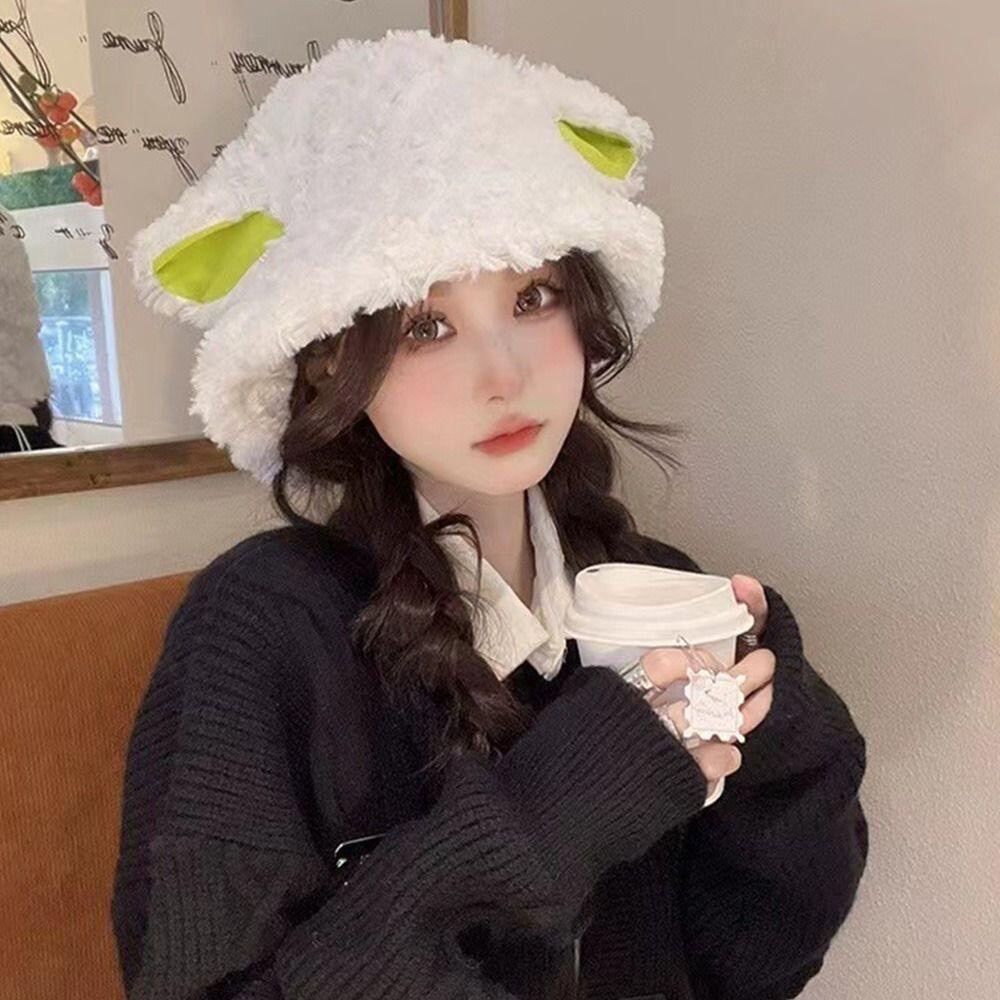 Mũ Bucket Len Tai Cừu Ngộ Nghĩnh Nón Tai Bèo Kèm Tai Đáng Yêu Chất Len Dày Giữ Ấm Đầu Nhiều Màu Hot Trend