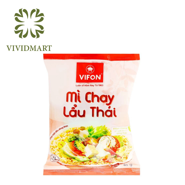[1 PACKAGE] - VIFON - INSTANT NOODLES MUSHROOM VEGETABLES FLAVOR & VEGETARIAN INSTANT NOODLES THAI STYLE (65G/PACKAGE)