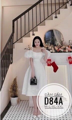 50-90kg Bigsize Đầm gấm tay bồng D84A