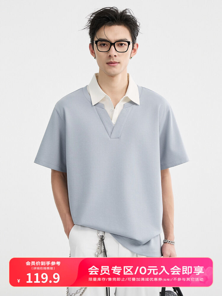 Stylish Layered Design Polo Shirt Short Sleeve Giá 1,658,000 Đồng*Miễn phí vận chuyển