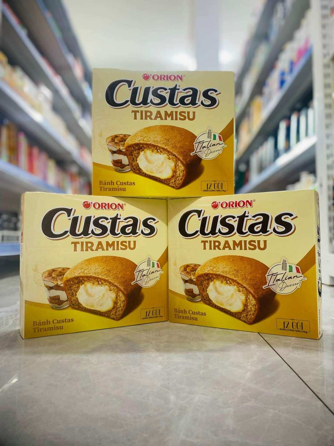 Bánh Custas Orion Tiramisu (Hộp 12 cái)