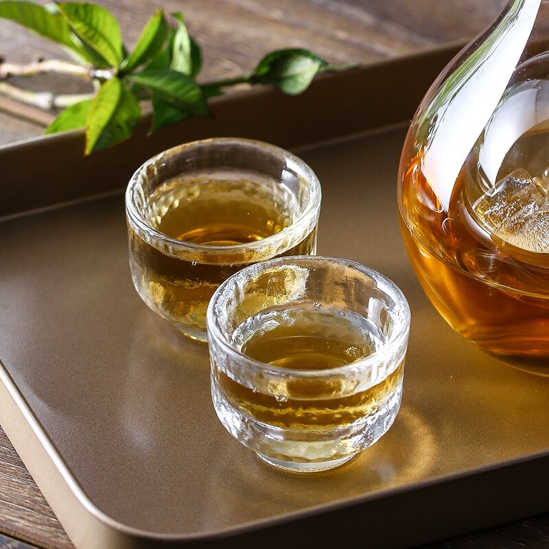 Bộ đồ rượu thủy tinh kiểu nhật sáng tạo xinyaju, bộ ấm rượu lạnh, bộ chia rượu không chì, bộ ly rượu lạnh, bình rượu sake