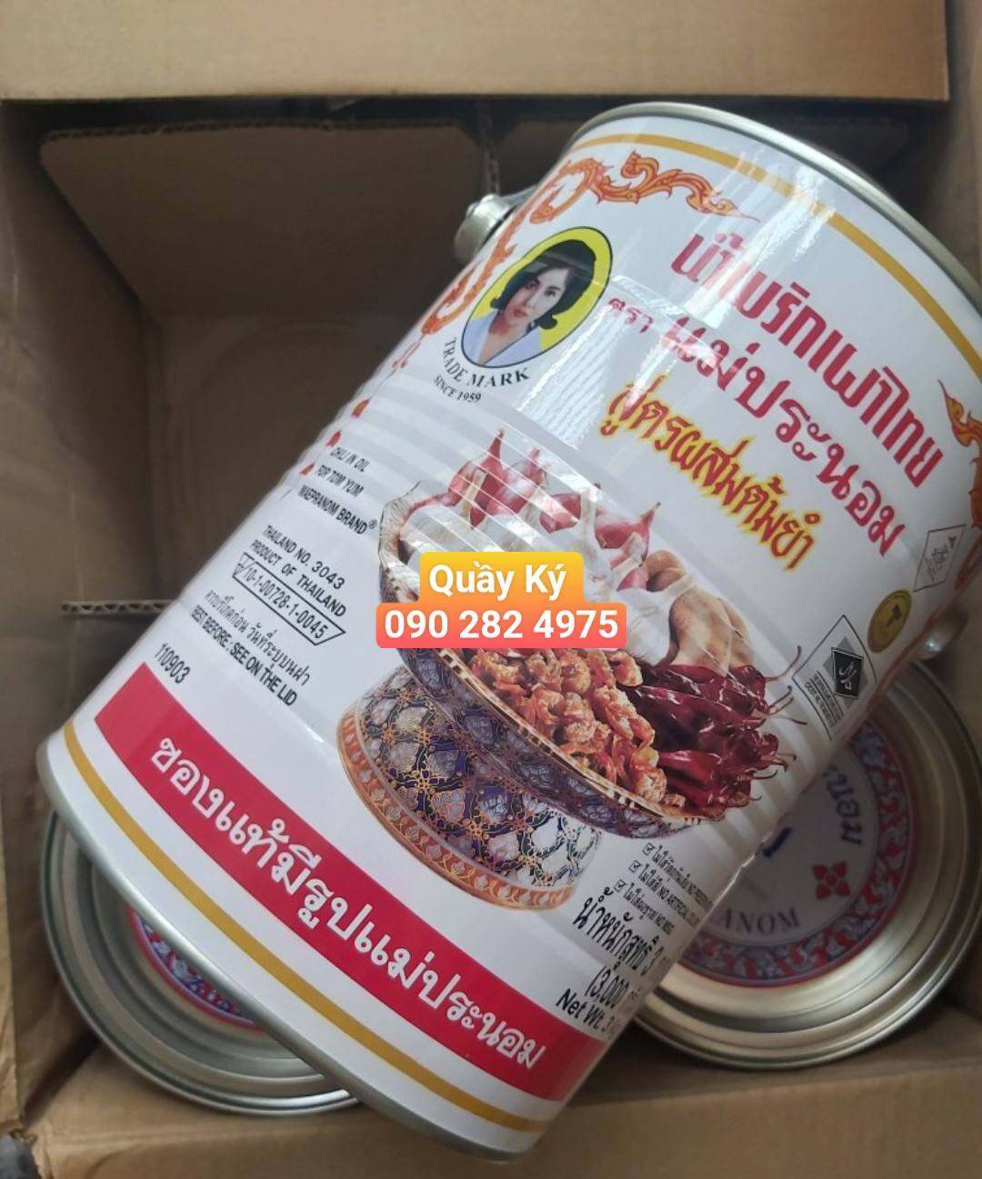 DẦU SA TẾ LẨU THÁI MAE PRANOM - CHILLI IN OIL FOR TOM YUM - 3KG