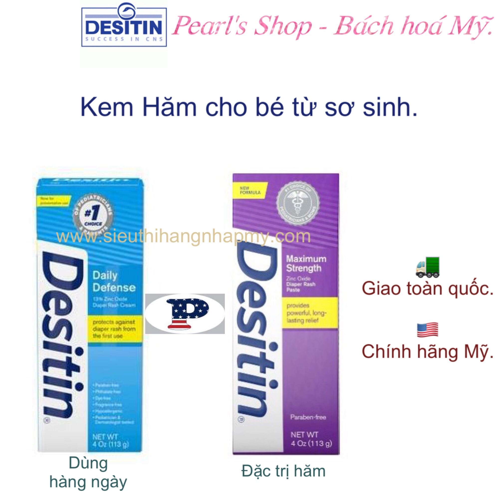 Kem hăm DESITIN Mỹ 113gr cho bé từ sơ sinh.