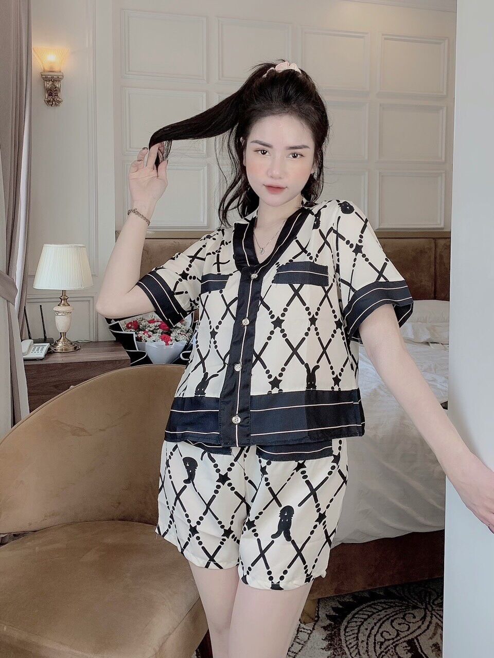 Bộ Lụa Mango Tay Ngắn Quần Dài Siêu Sang size dưới 58kg