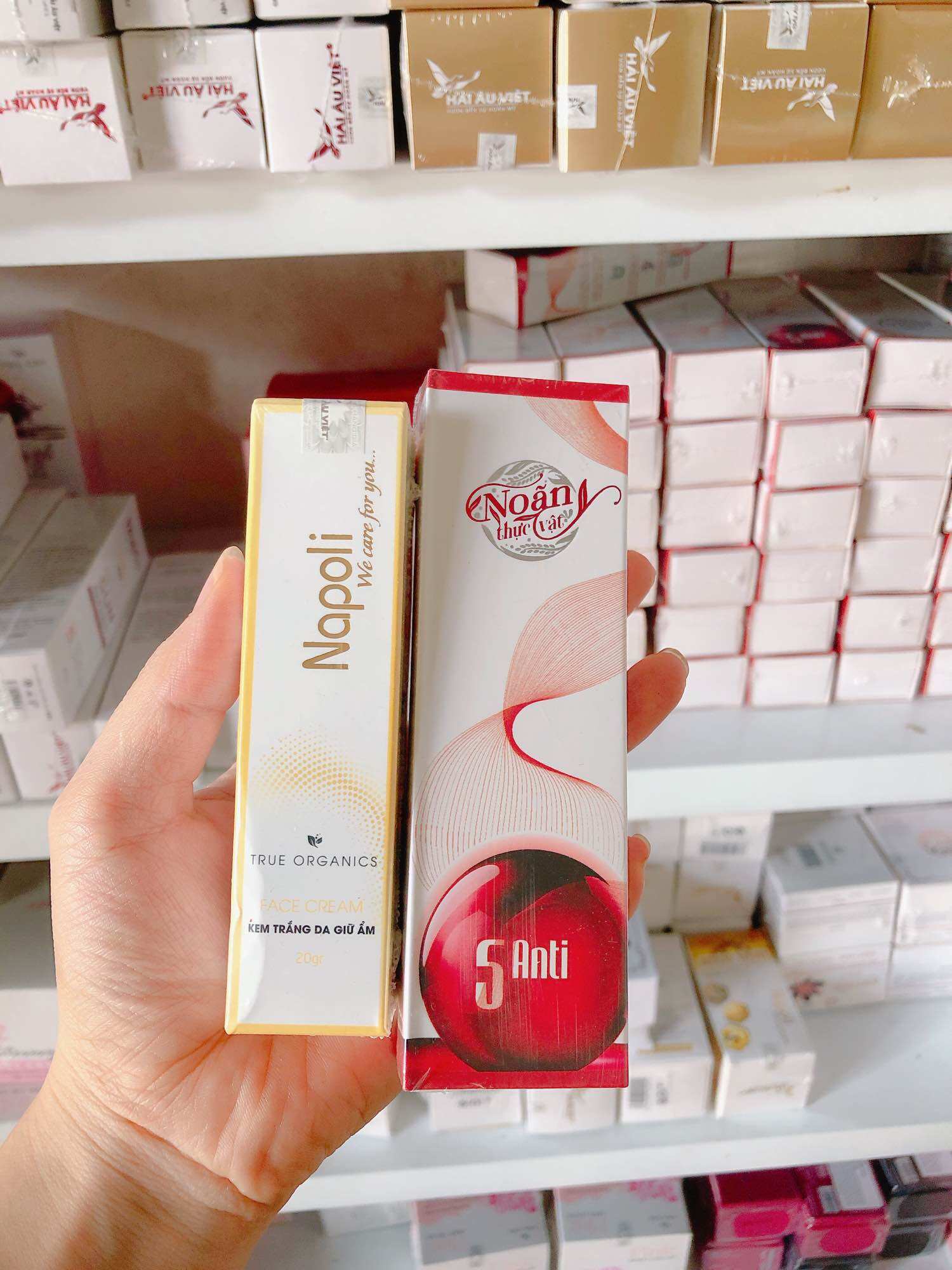 Combo Noãn thực vật và kem face napoli 20gr