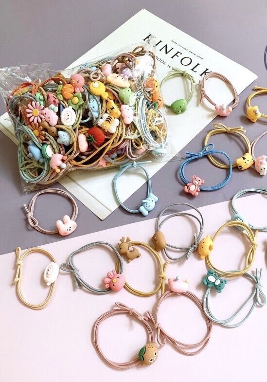 ❤️Xả Hàng_ Set 50 Dây Cột Tóc Nhiều Hình Dễ thương (trộn đủ mẫu)