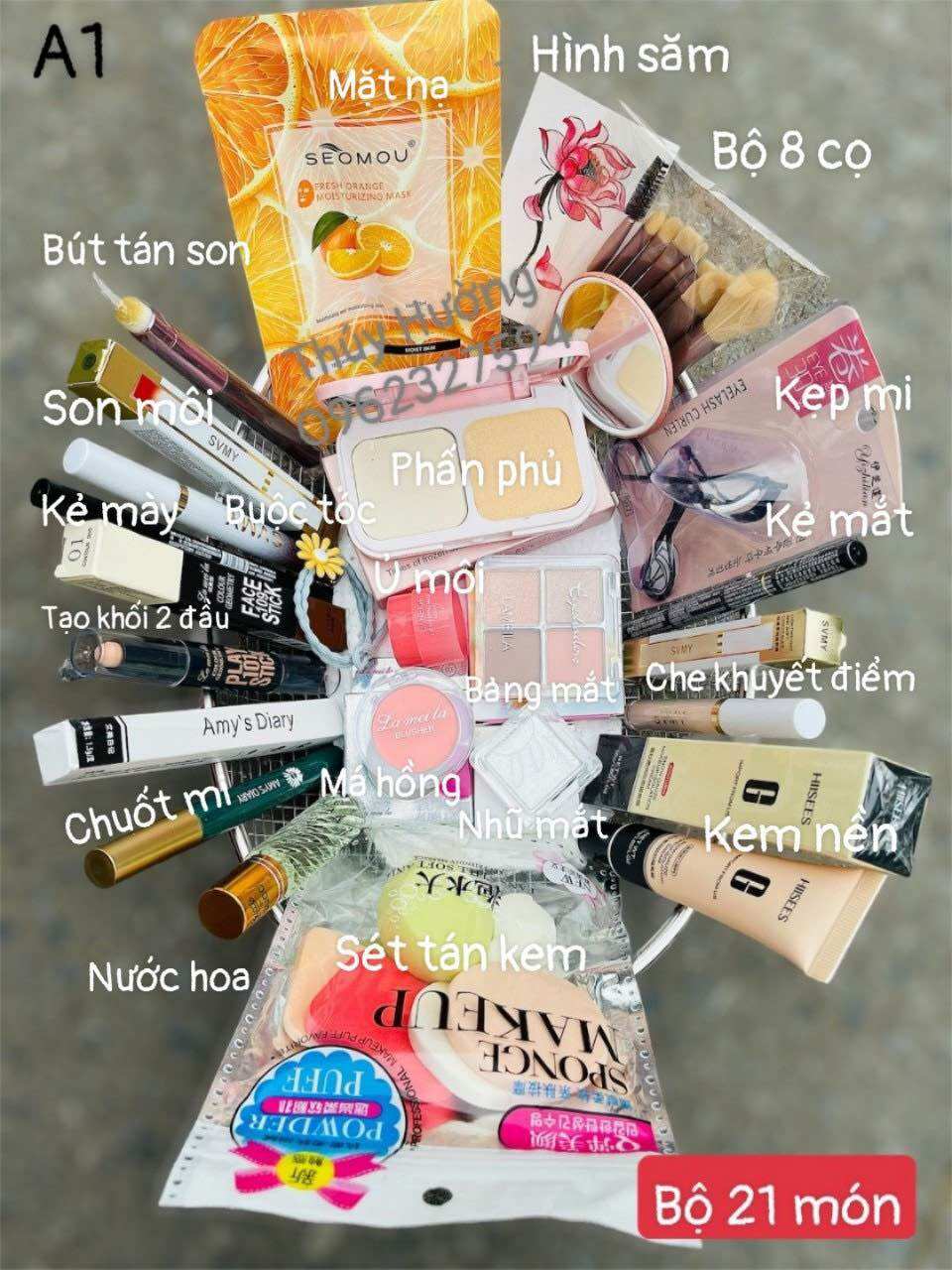 Bộ trang điểmđầy đủ makeup/trang điểm đi tiệc/trang điểm cá nhân cơ bản bộ 22 món a1