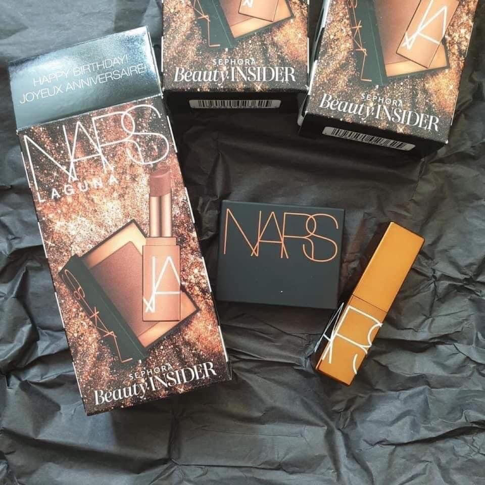 Set phấn tạo khối+son dưỡng mini Nars