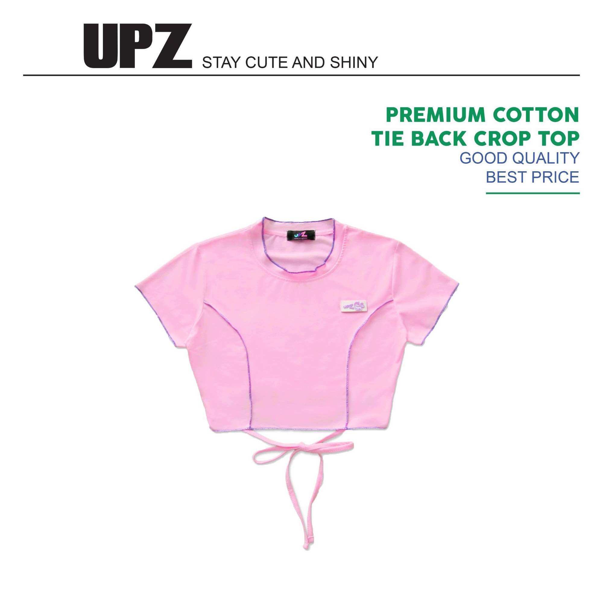 UPZ Áo Thun Croptop Cột Dây Lưng (3 Màu)