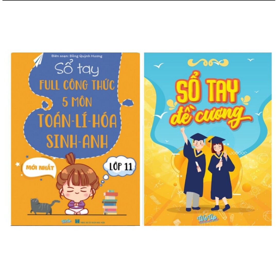 Combo 2 cuốn sổ tay full công thức 5 môn toán lí hóa sinh anh lớp 11 và sổ tay đề cương