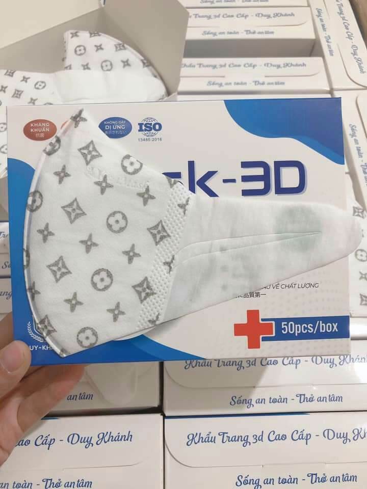 (khẩu trang quốc dân,chung tay đẩy lùi covi) Hộp 50 chiếc khẩu trang 3D D-K SỊN SÒ
