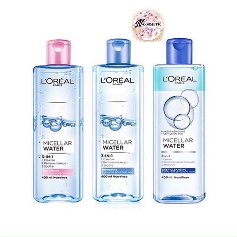 Nước tẩy trang L’Oreal 400ml Paris Micellar Water 3 in 1