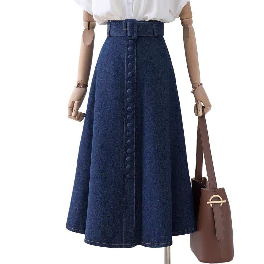 Chân váy jean big size s-7xl- chân váy jean đẹp - chân váy jean cao cấp
