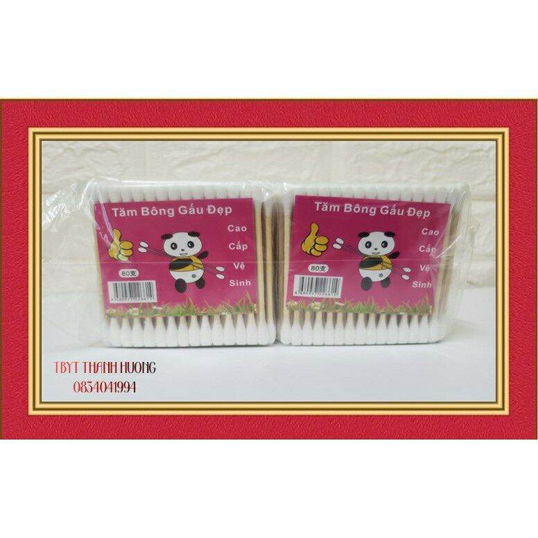 5 gói tăm bông cán gỗ 80 que/túi