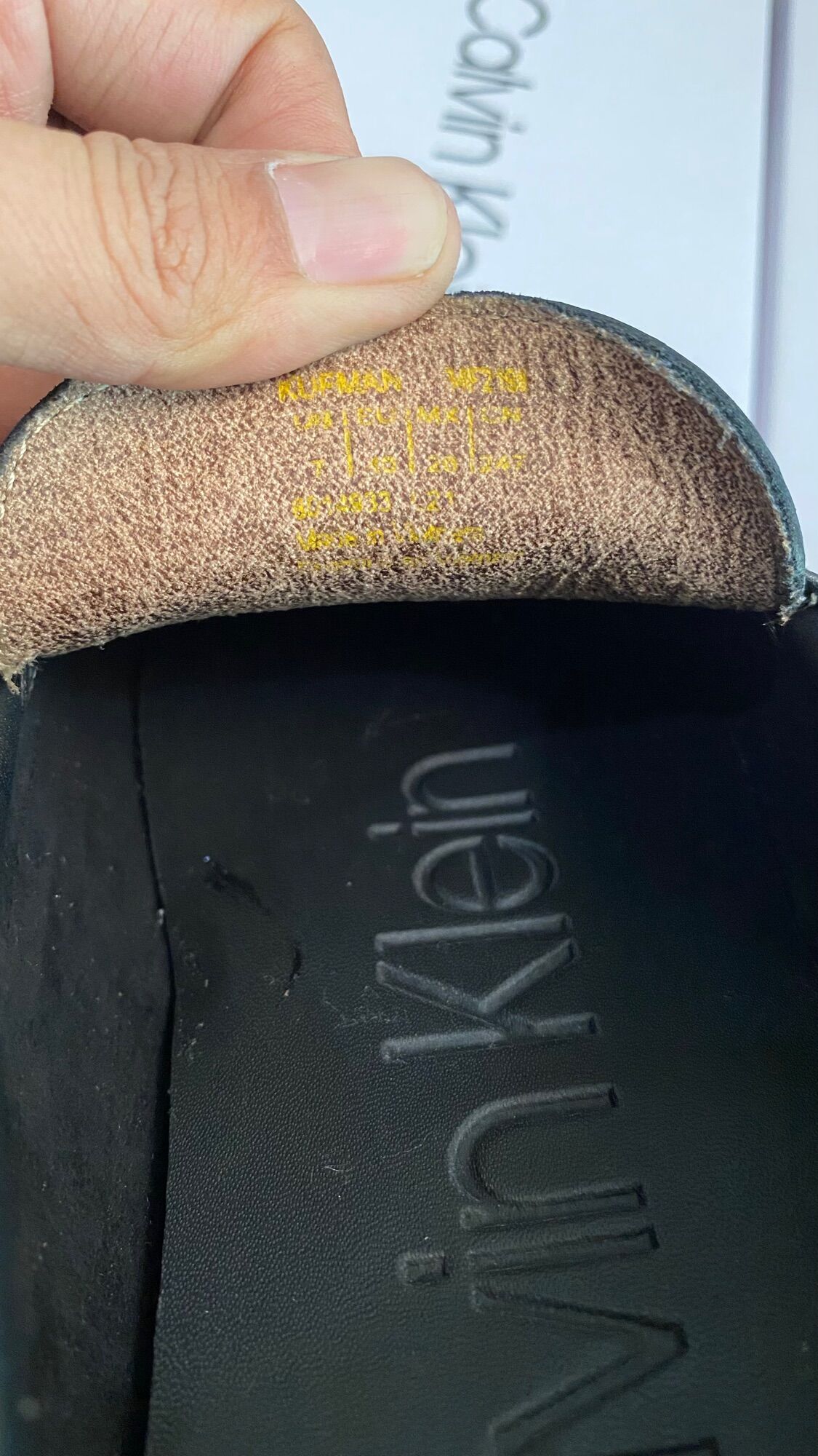 Giày mọi da hàng chính hãng Calvin Klein Black/Navy/Brown