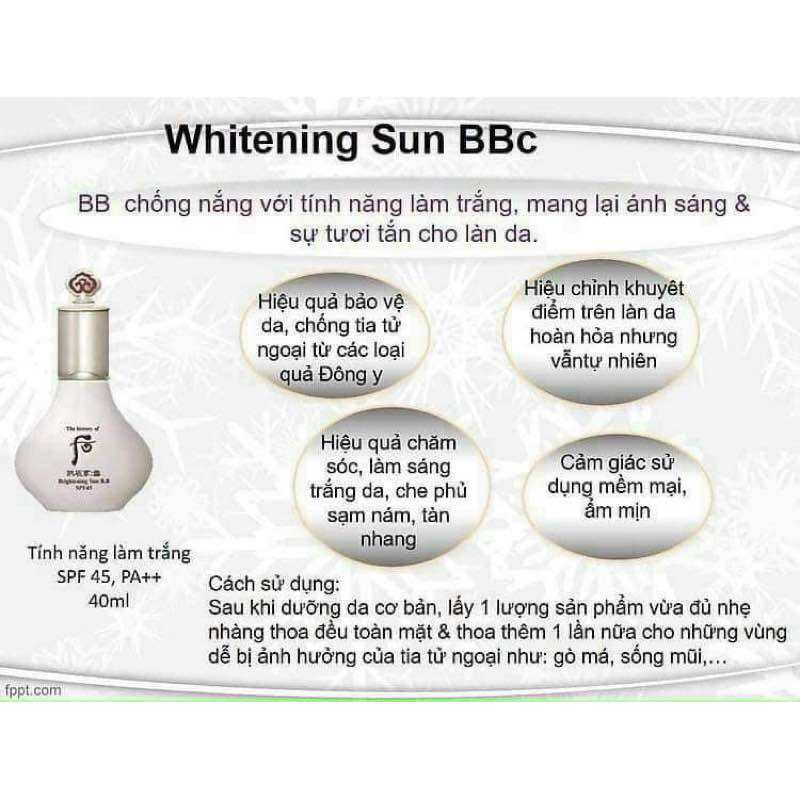 Kem nền BB Whoo trắng - radiant white Brighterning