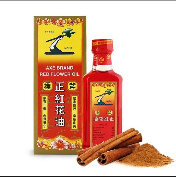 Dầu gió hiệu cây búa nước đỏ hồng hoa Miyak Panas Cap Kapak 32ml Malaysia - Dầu hoa hồng Red Flower 