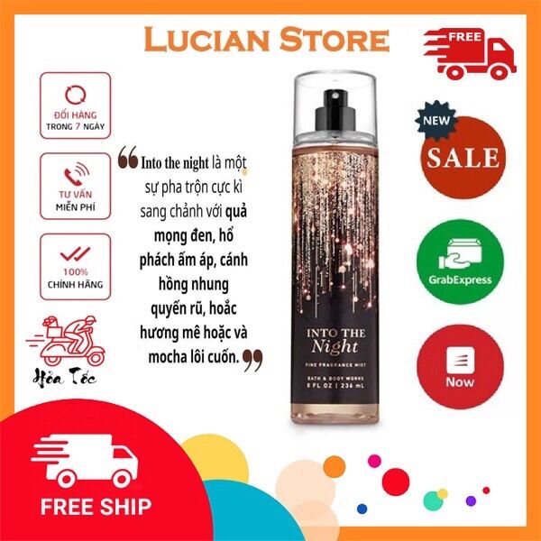 Xịt Thơm Toàn Thân Bath And Body Work Into The Night 236ml