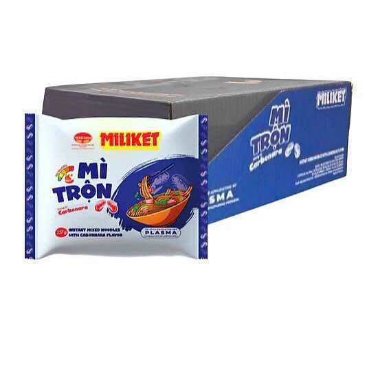 Mì Trộn Cao Cấp Miliket Vị Carbonara Thùng 16 Gói x 117gram