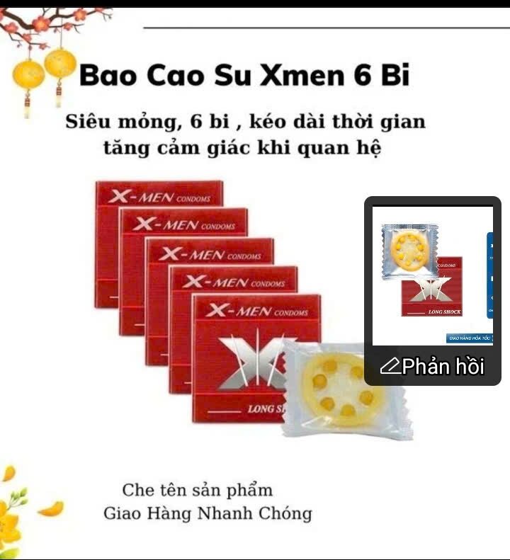 1 hộp 10 chiếc bao cao su bi xmen chính hãng