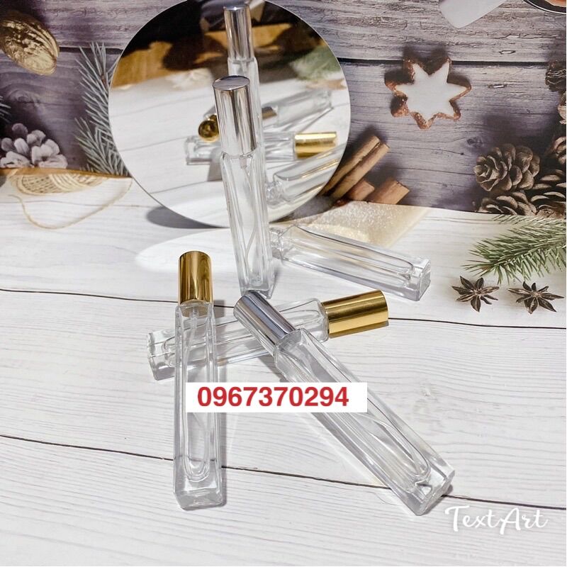 CHAI CHIẾT NƯỚC HOA VUÔNG NẮP BẠC 10ml