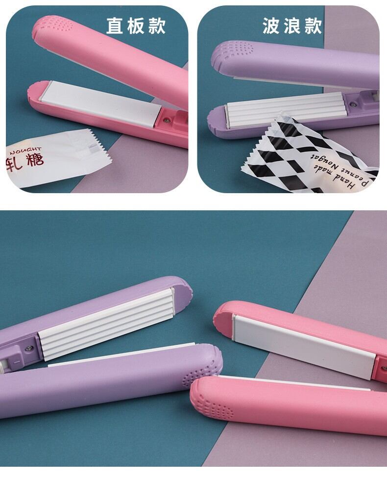 Máy đóng miệng túi kẹo nougat tiện mang theo mini gia dụng gợn sóng loại nhỏ, máy đóng gói bánh quy hoa tuyết đồ ăn vặt, máy đóng túi giấy đường