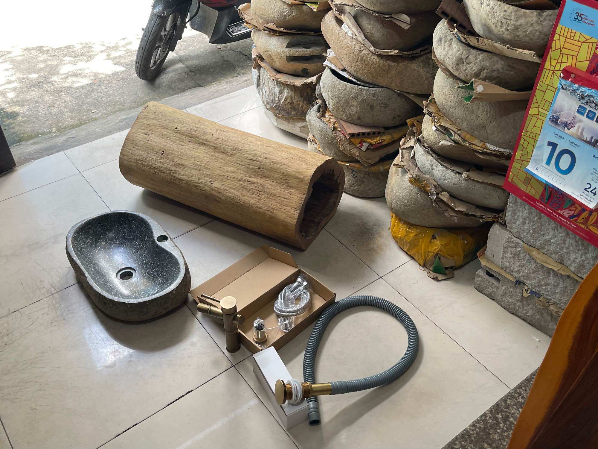 Trụ gỗ 🪵 tròn để lavabo ( Giá chỉ Trụ gỗ)