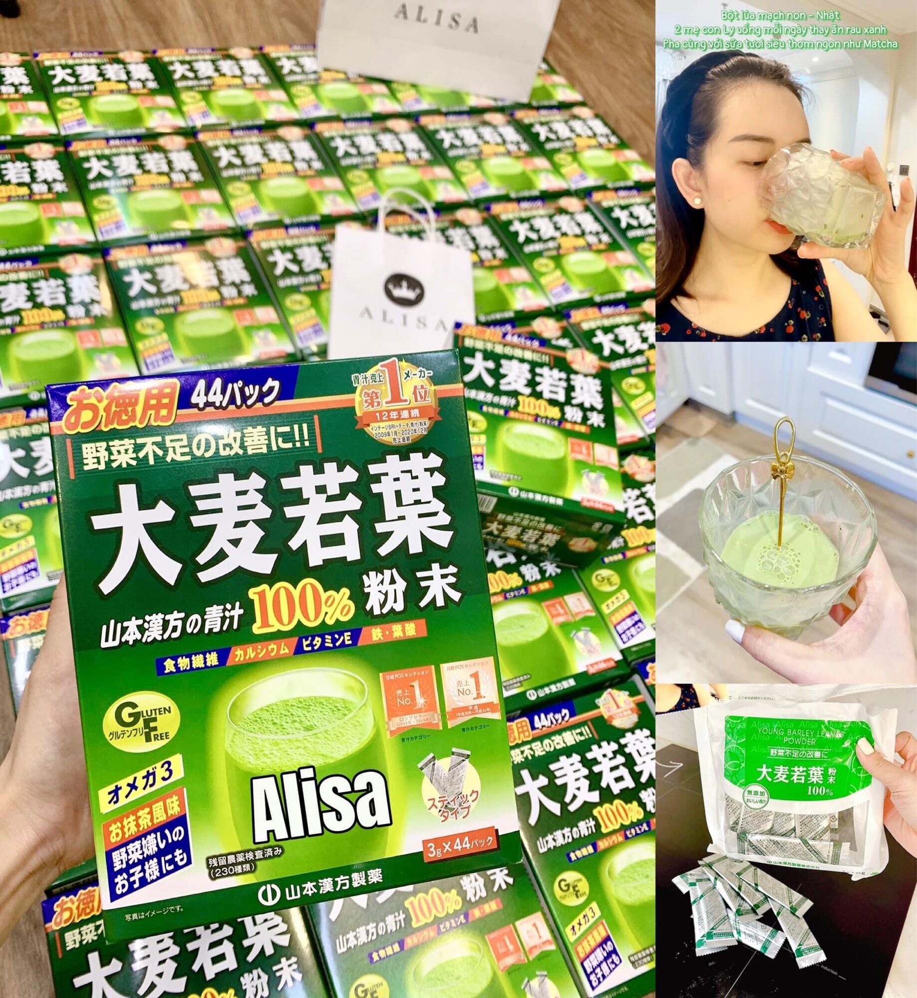 Trà lúa non đại mạch grass barley 44 gói nhật bản - alisa