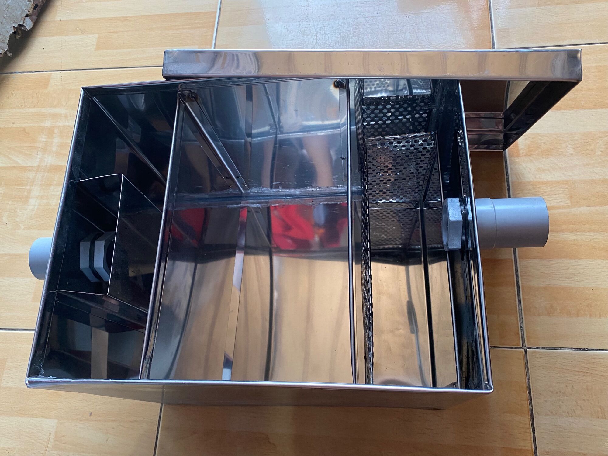 Bẫy mỡ bể tách mỡ thùng lọc mỡ 24lít inox 304