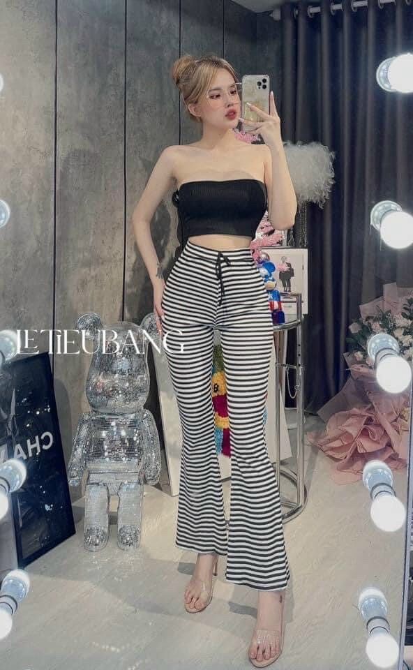 Quần ống loe chất thun co giãn xịn mịn