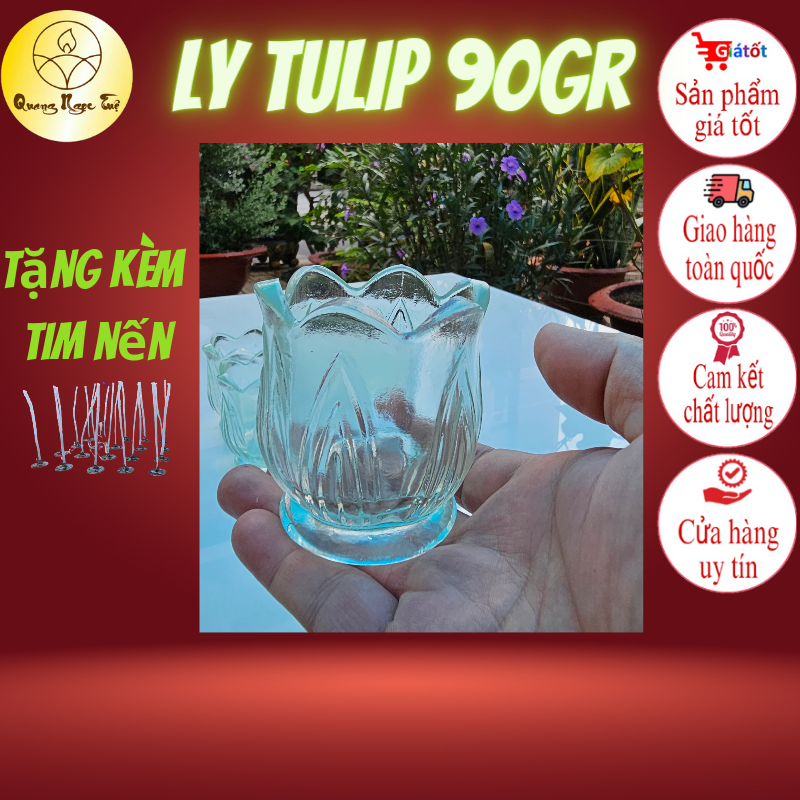 Ly Tulip lớn trắng trong đẹp. dùng làm nến bơ dâng cúng bàn thờ. Hộp 6 Ly( ly chưa có nến )  Nguyên 