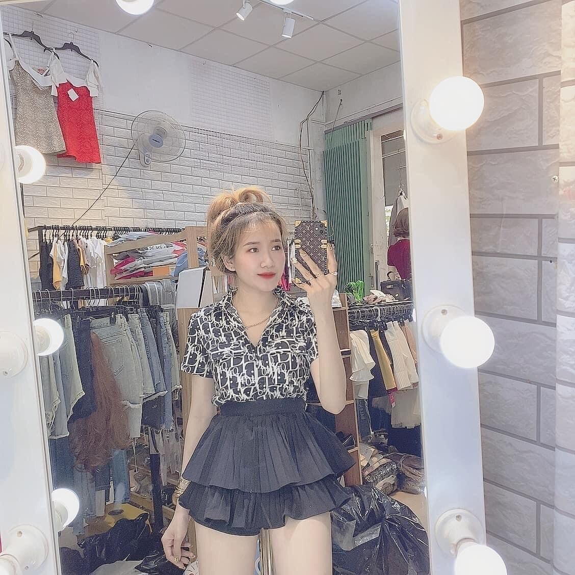 [ SET RỜI ]sơmi dior. đen tay con mix quần ngố thun