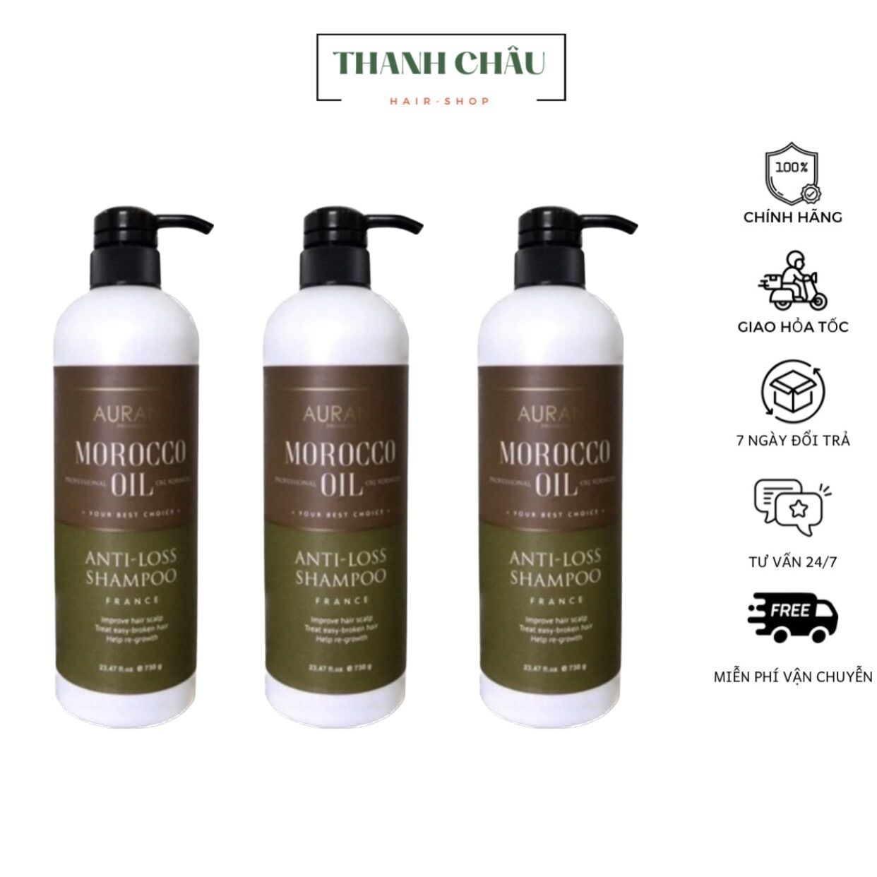 Dầu gội chống rụng aurane morocco oil 730ml