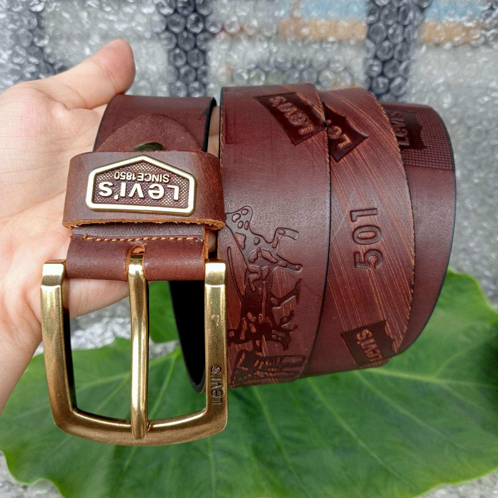 Thắt Lưng Nam LEVIS Da Bò Sáp Nguyên Tấm Cao Cấp - Đầu Khoá Hợp Kim Chống Gỉ - Dây Nịt Da Sáp Thật