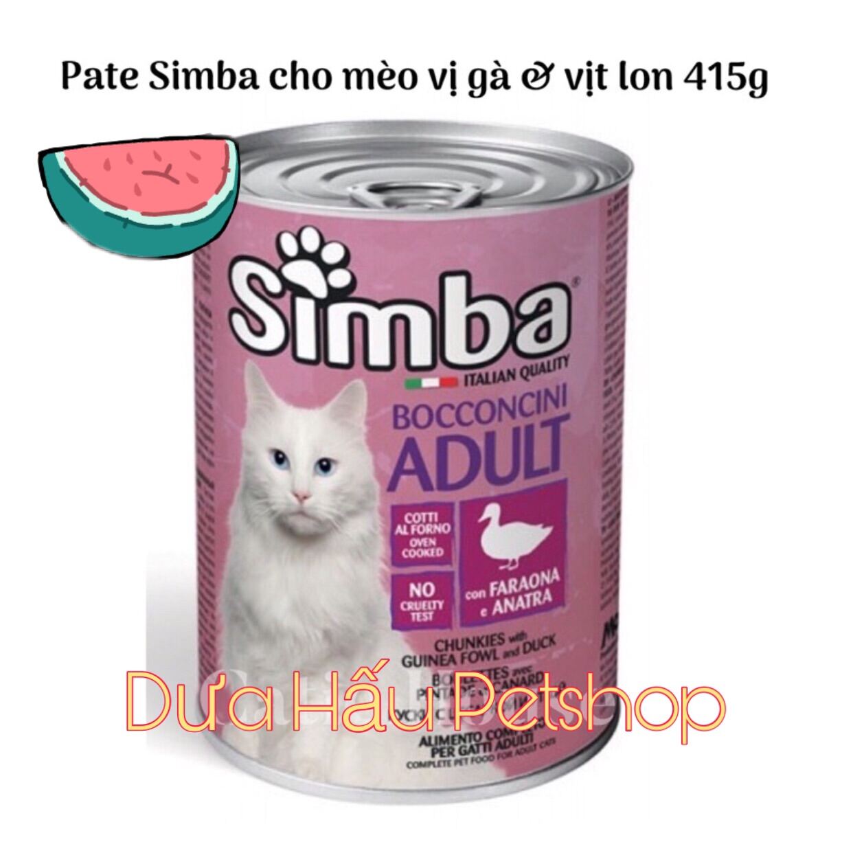 HOT Pate Ý dạng lon cho mèo Simba 415g - Dưa Hấu Petshop thumbnail