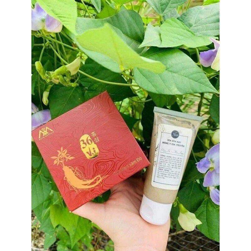 Combo Cao mụn sâm đỏ 15gr và sữa rửa mặt đông y gia truyền 50gr