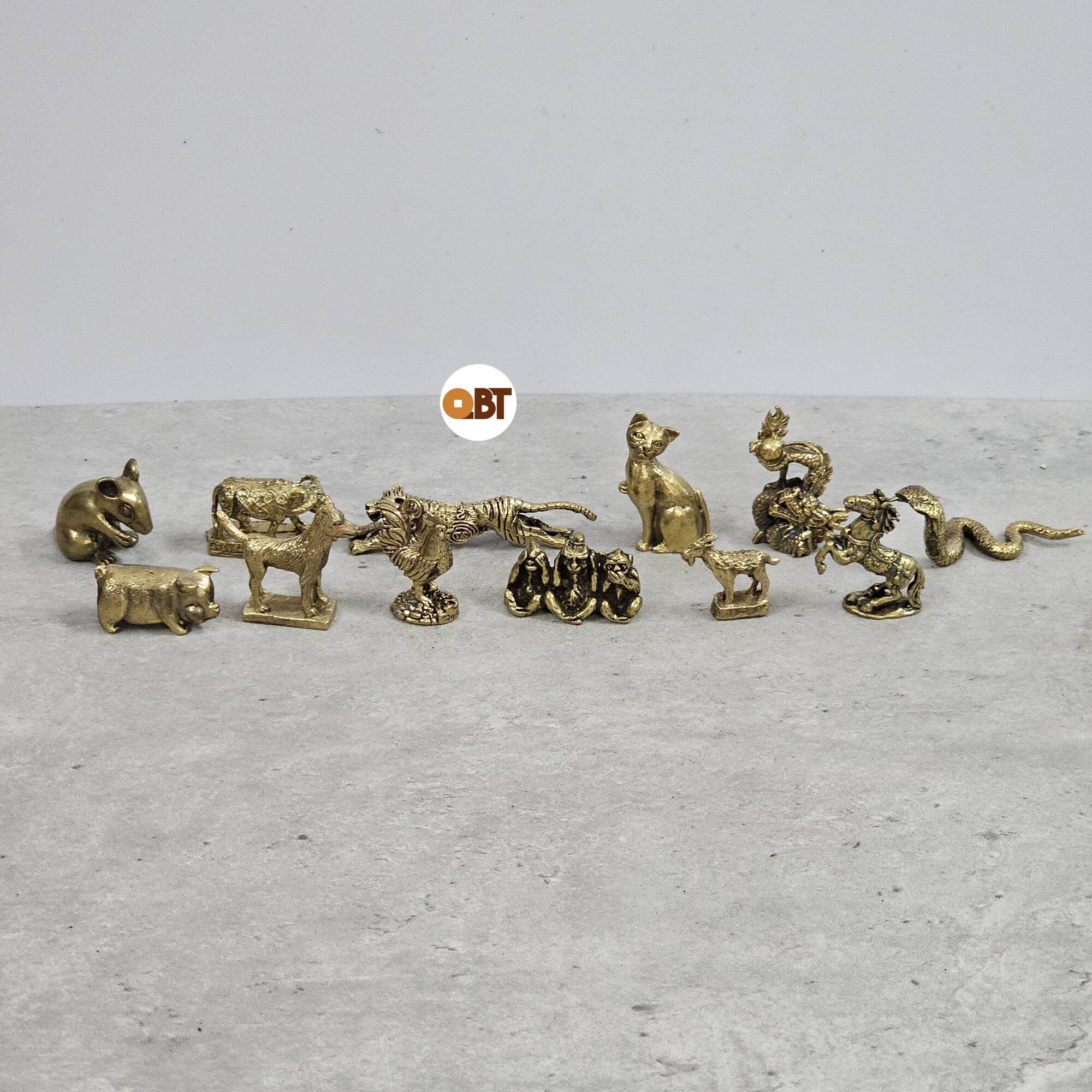 12 con giáp bằng đồng mini
