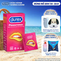 Bao cao su Durex Pleasuremax gân gai tăng khoái cảm (size 56mm, 12 bao/hộp)