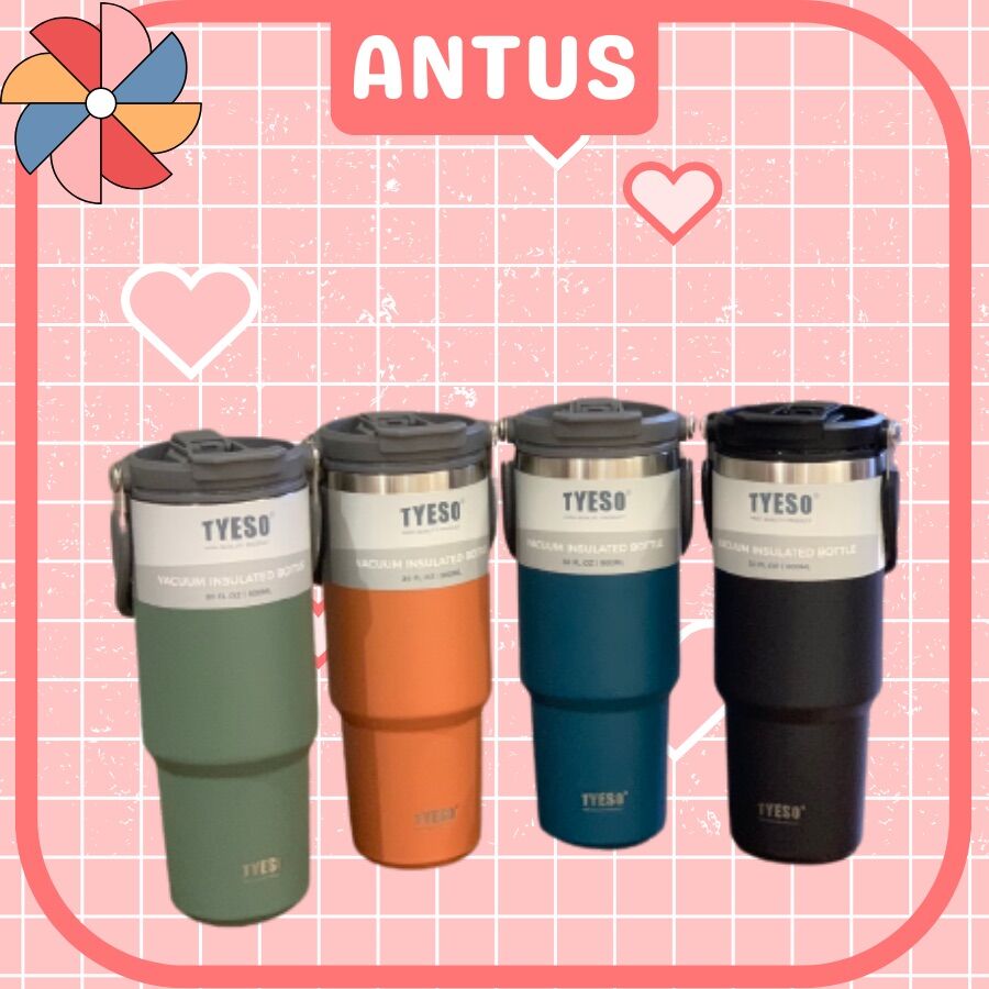 Ly giữ nhiệt tyeso 900ml thép ko gỉ có ống hút, quai xách giữ nhiệt 10h-12h - hàng chính hãng